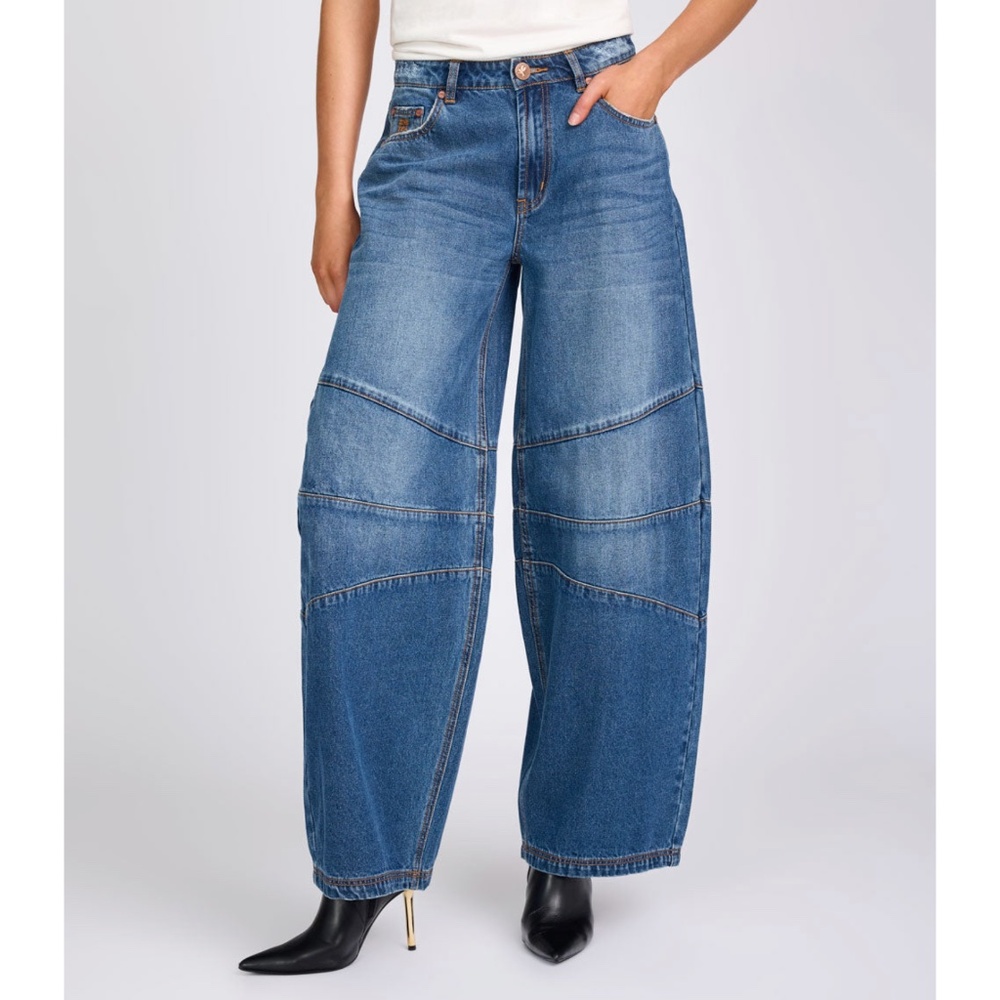 NWOT One Teaspoon Barrel Mid Waist Wide Leg Denim Jeans Size 29
